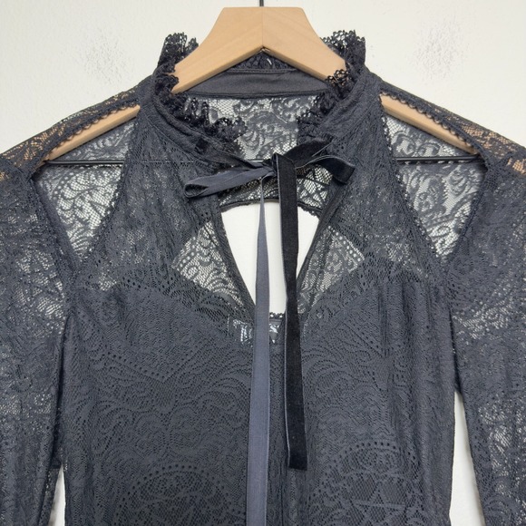 Killstar Women Shes Stardust Lace‎ Mini Dress Small Black Goth Grunge Witchy - Picture 4 of 13